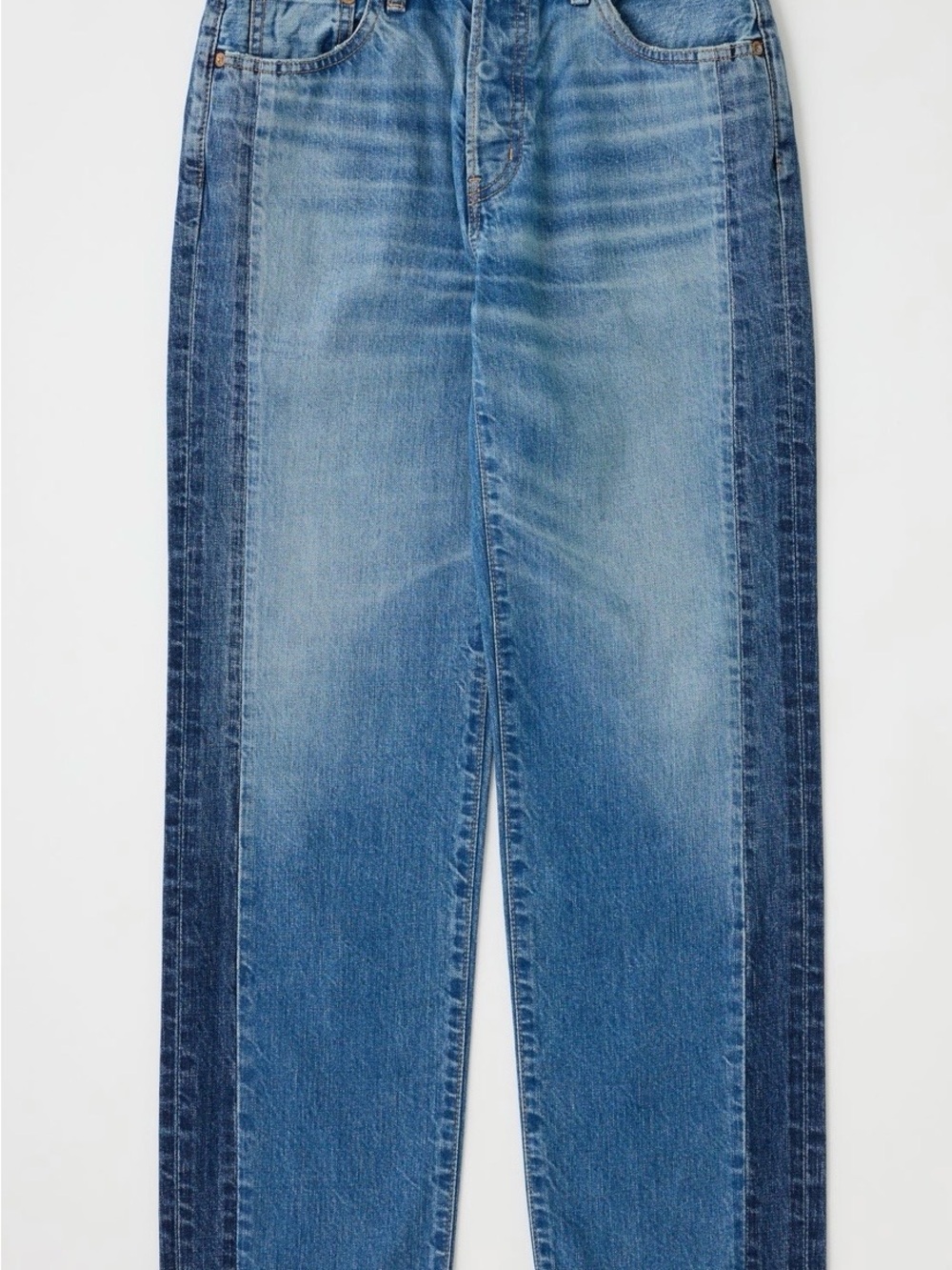 Classic High-Rise Straight Jeans in Light Blue with tuxedo stripe size 24 - Picture 3 of 3
